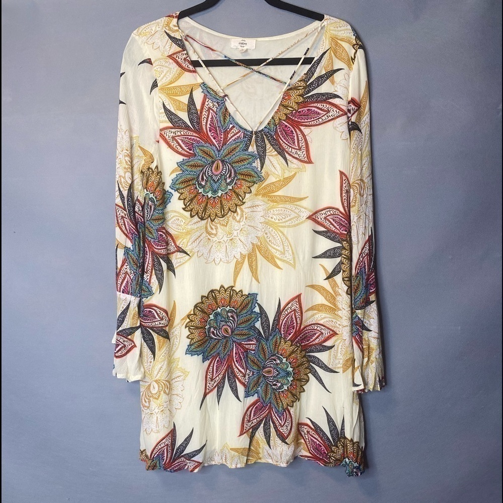 Women’s Anthropologie Entro tunic top long kimono sleeves size M